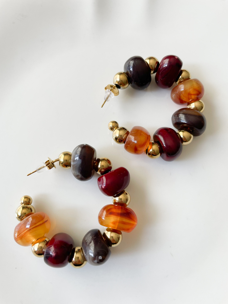 Boucles Olga marron doré