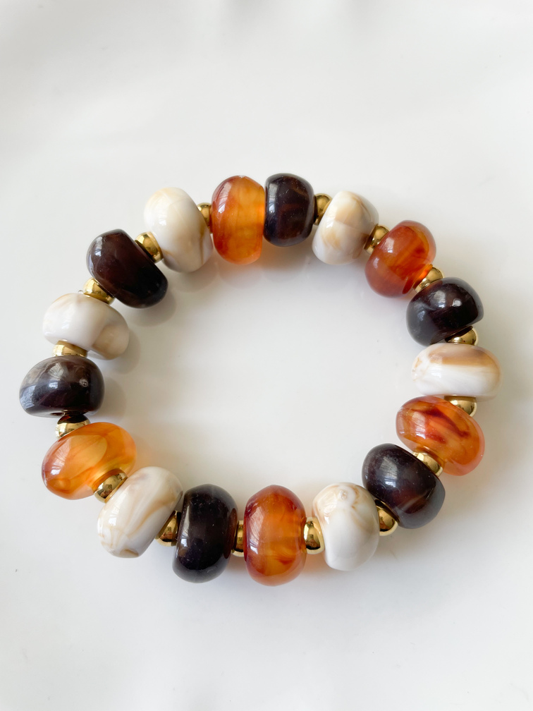 Bracelet Olga beige doré
