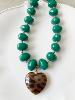 Collier Paloma vert graou doré