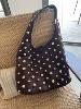 sac marron pois doré