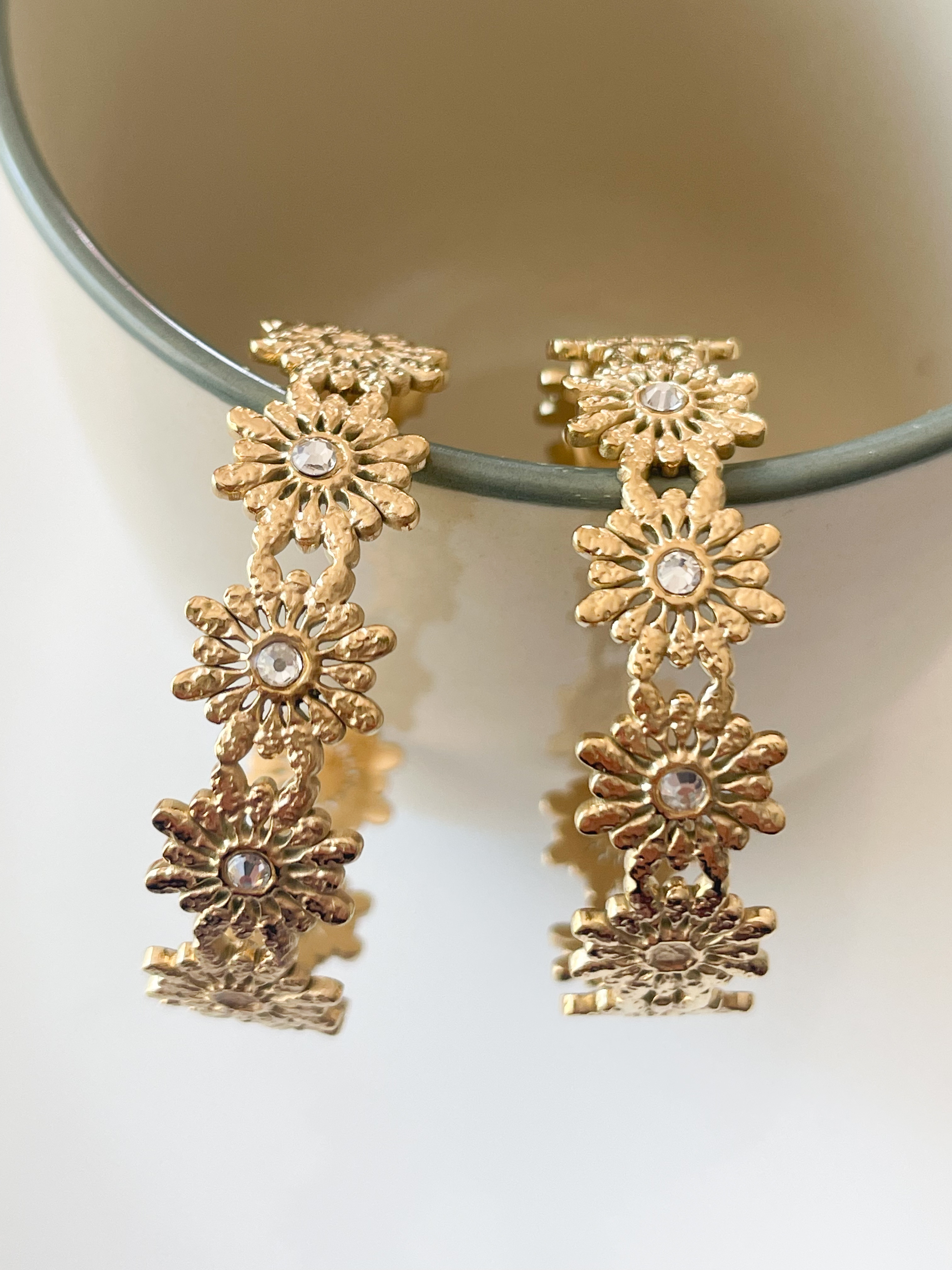 boucles créoles soleil doré