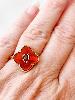 Bague fleur Cornaline doré