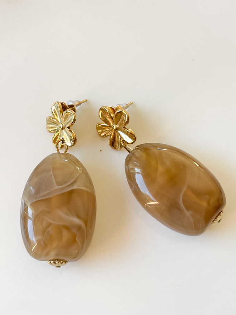 Boucles Mina beige doré