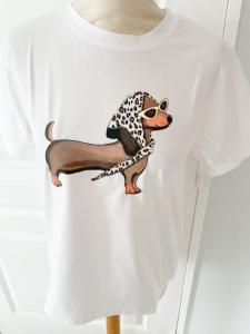 t shirt blanc chien 36/42