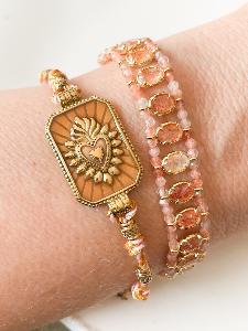Bracelet Ex voto orangé doré