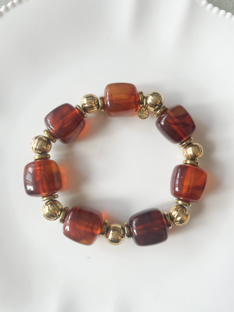 Bracelet Judith marron doré