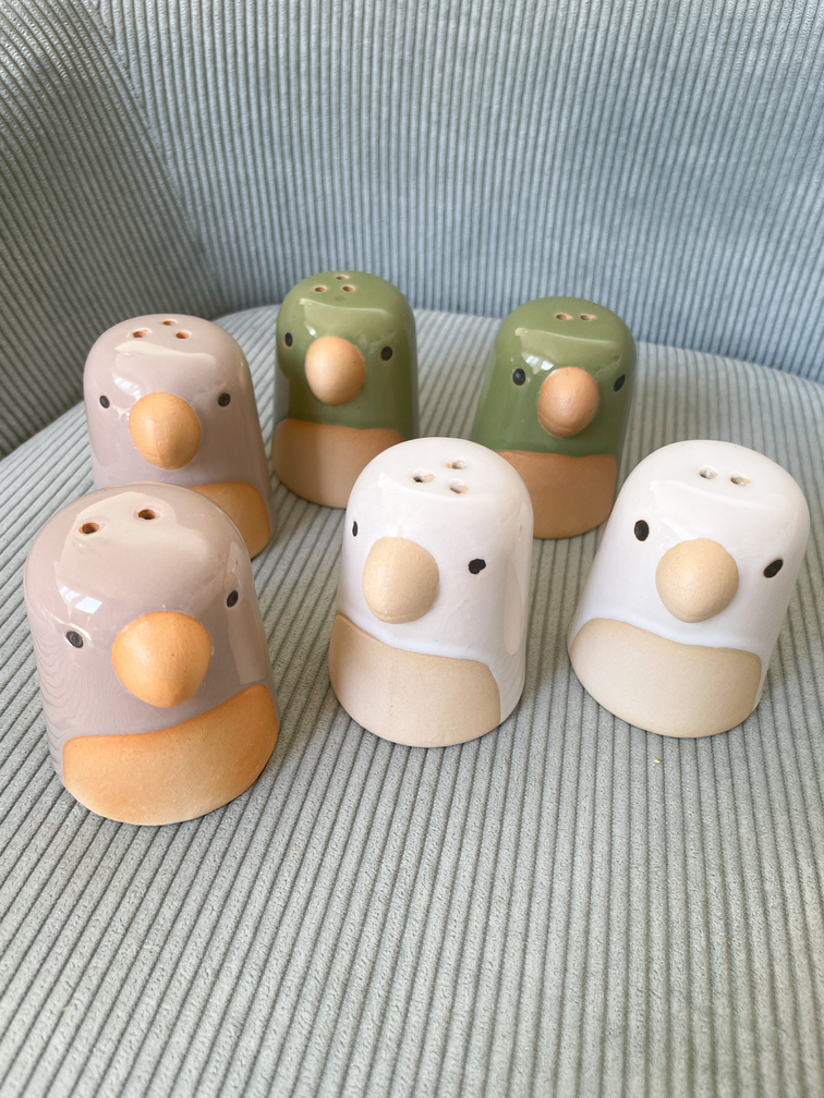 Set sel et poivre oiseau kaki