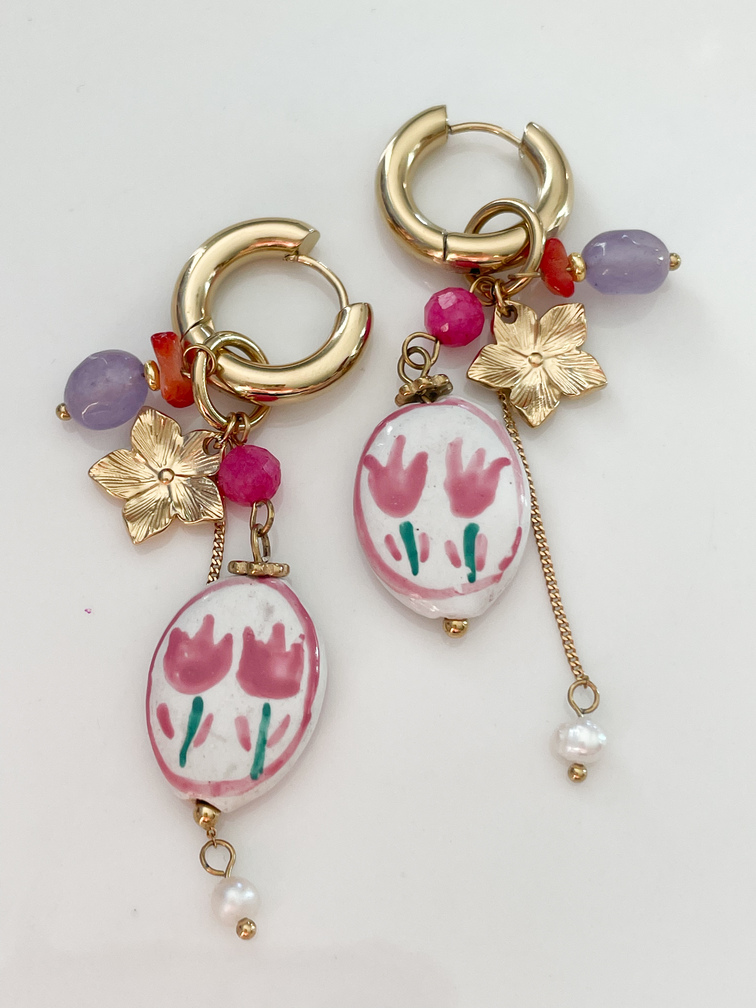 Boucles créoles Garance rose doré