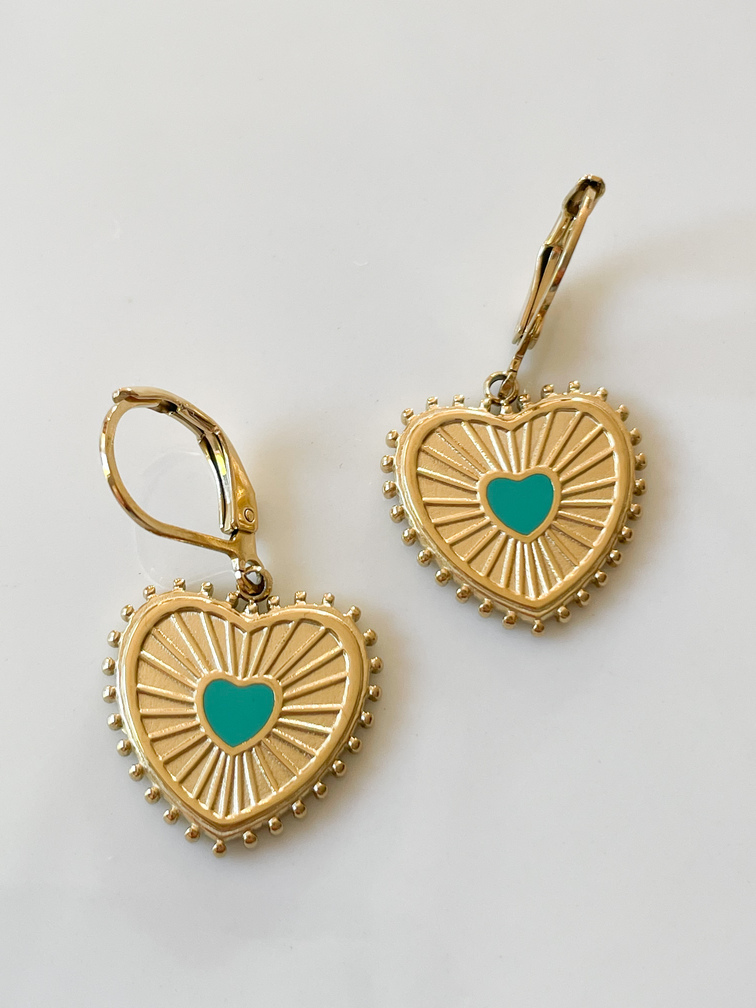 boucles Nina turquoise doré