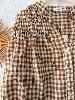 Tunique carreaux broderies marron  42/46