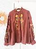 Tunique Lipanoi marron brodé fleurs 36 40