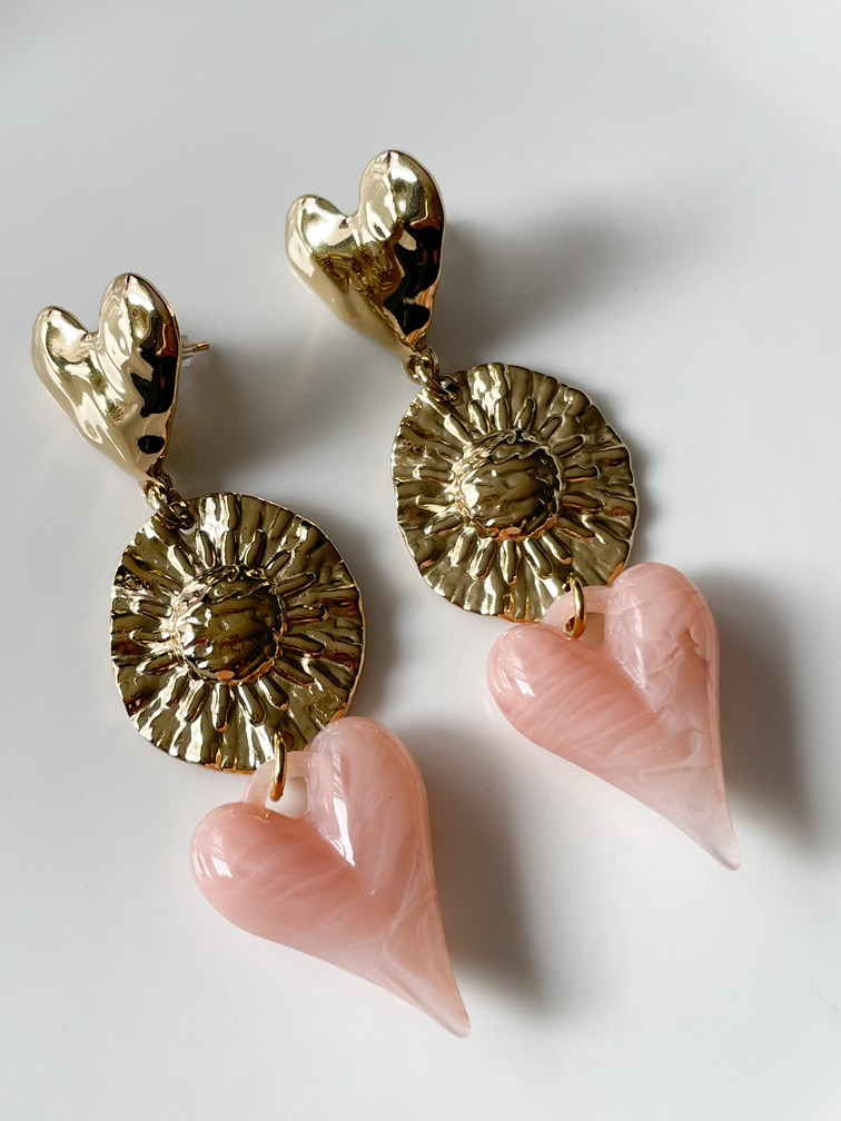 Boucles Love rose doré