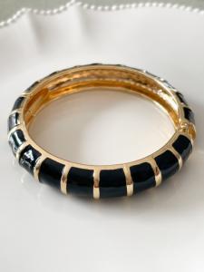 Bracelet Tina noir doré 