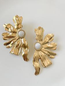 boucles fleur long doré
