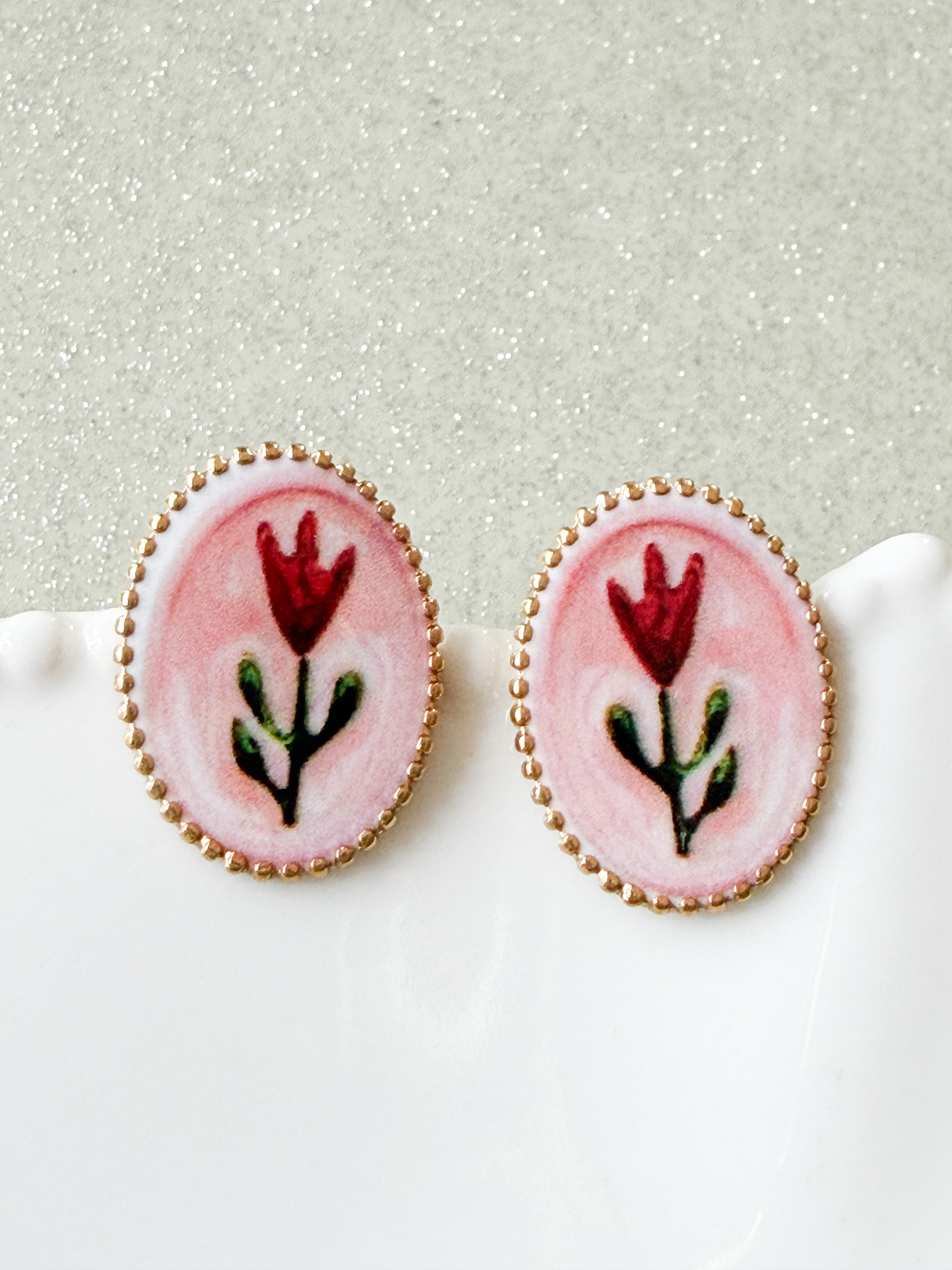 Boucles Sybille rose doré