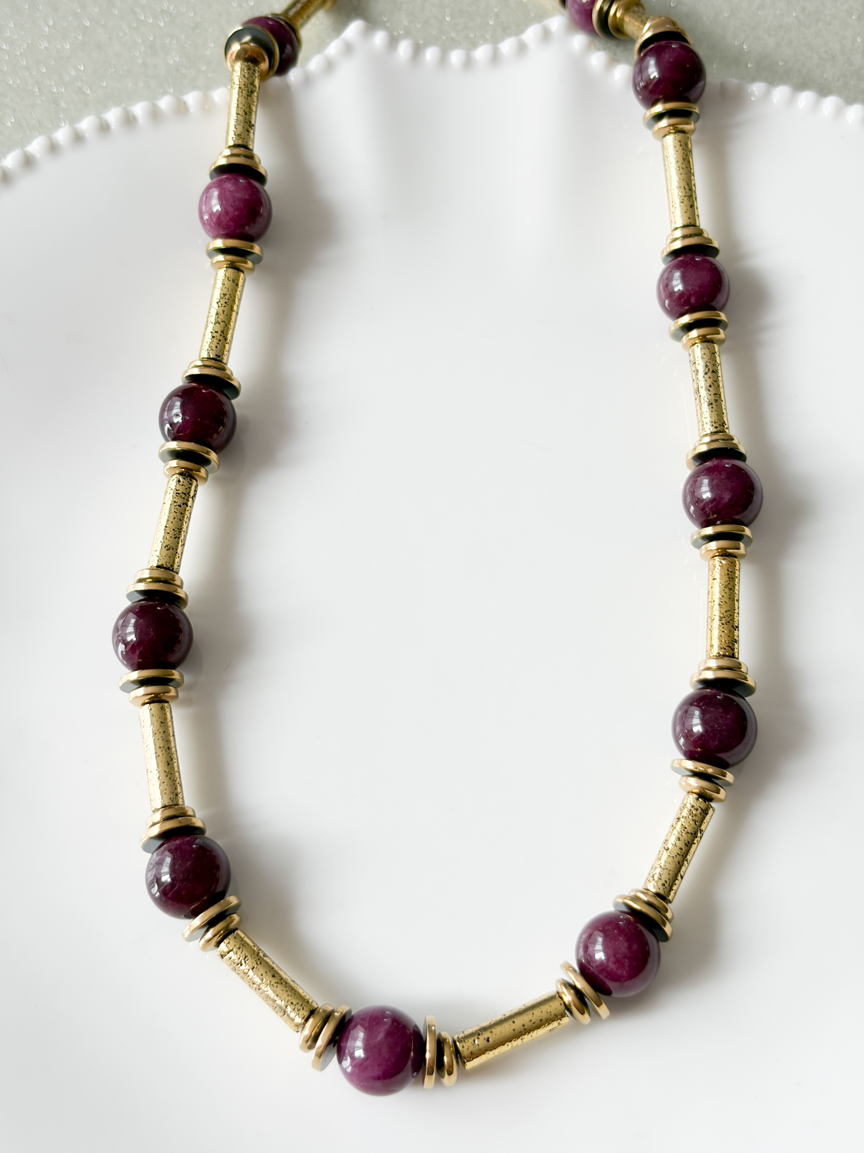 Collier Iris violet doré