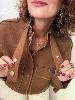 Veste mailles marron et doré taille uniqe