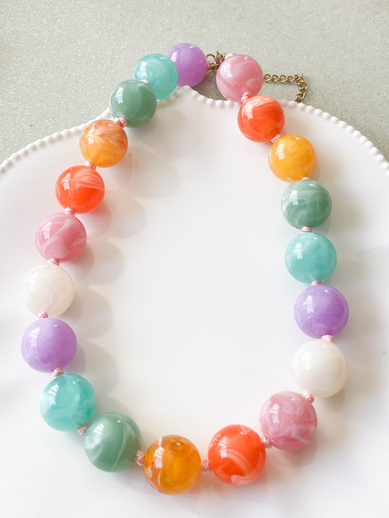 Collier bonbon multicolore