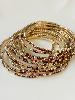 Bracelets strass marron doré lot de 3