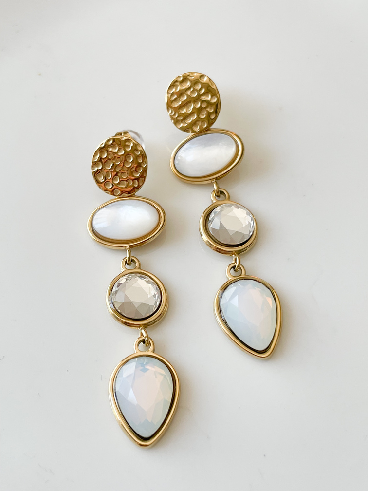 boucles Jade blanc doré