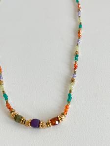 Collier Prya coloré doré
