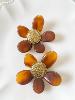 boucles Mina fleur marron doré