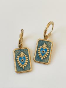 boucles Ex Voto bleu doré 