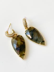 Boucles Coeur Amazonite doré