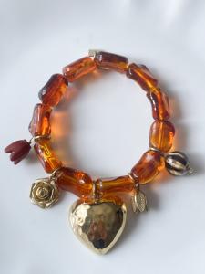 Bracelet Flora ambre doré