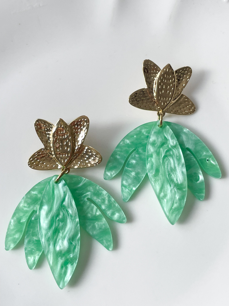 boucles Amore vert doré
