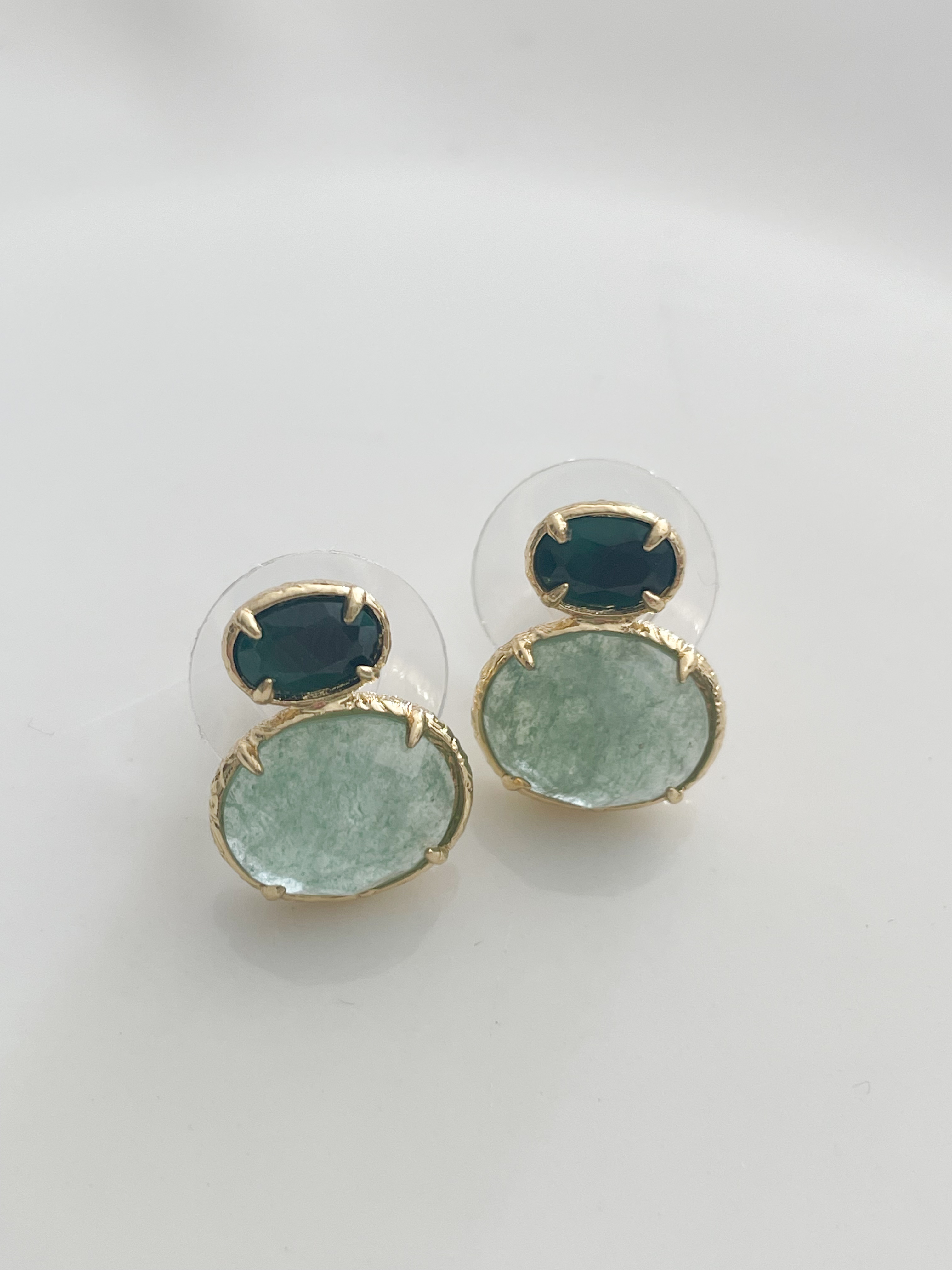 Boucles pierre Léa vert doré