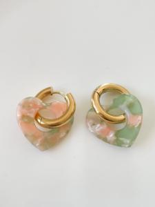 boucles Andy rose vert doré