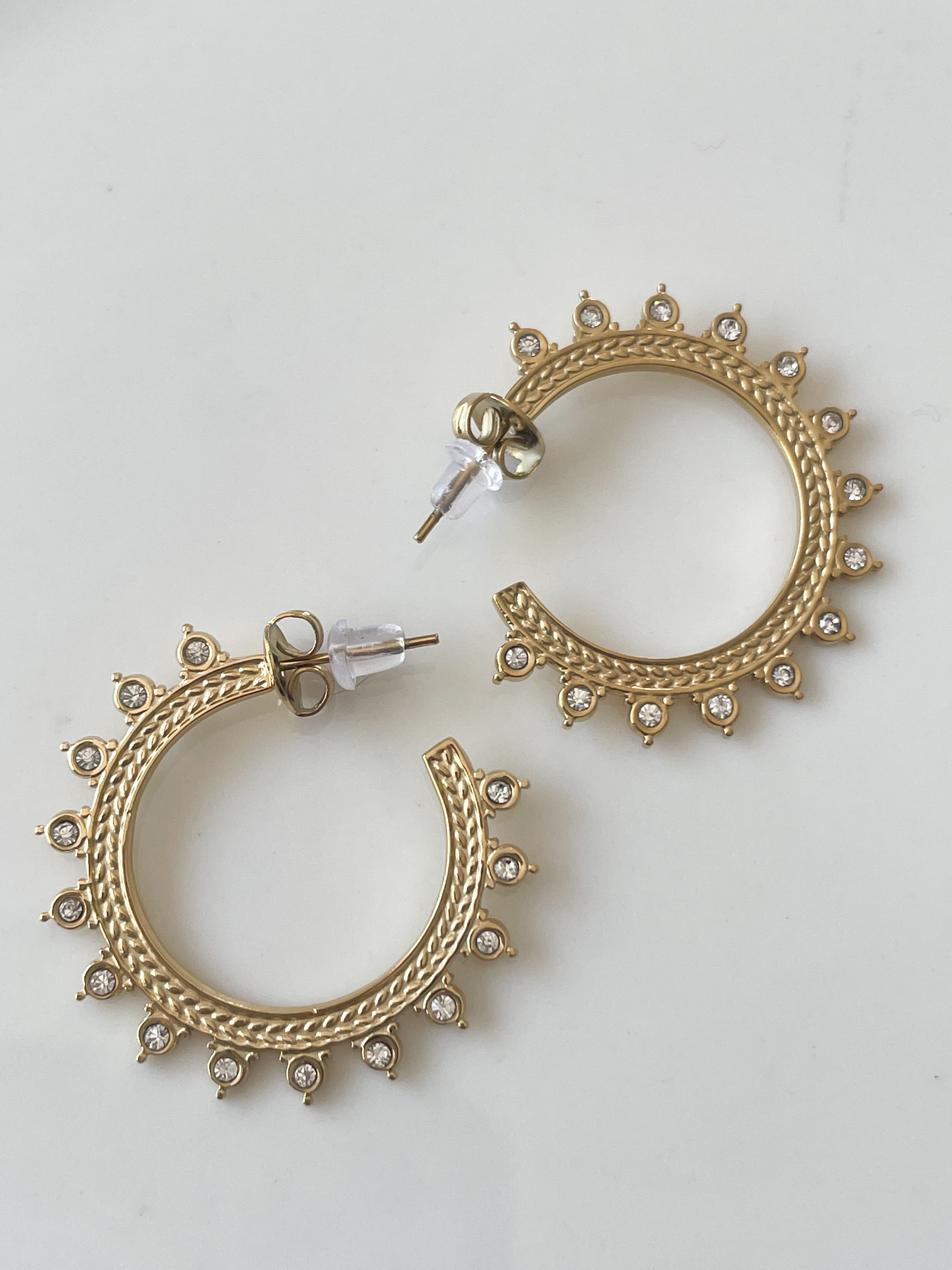 Boucles  créoles Paty strass doré