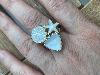 Bague coeur nacré doré