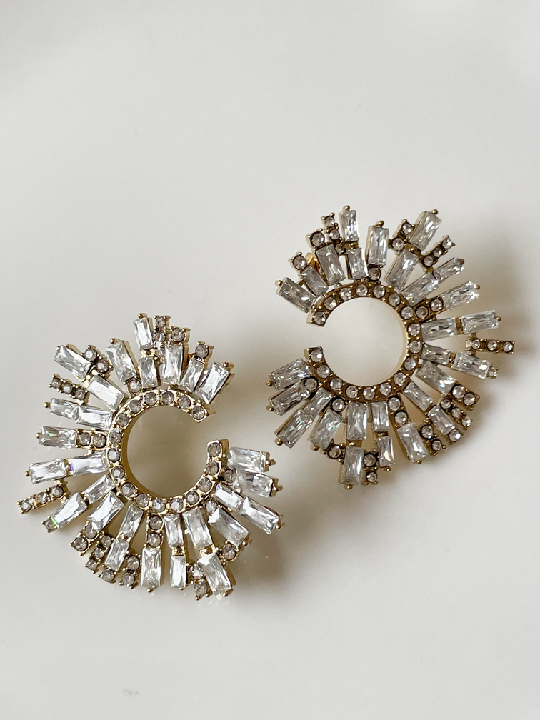 boucles Suzy strass doré 