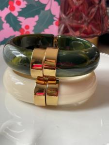 bracelet Edith kaki doré