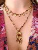 Collier pierres Betty marron doré