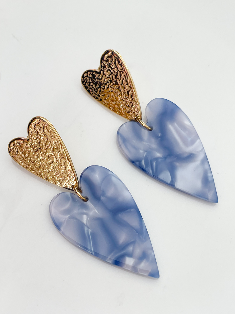 boucles Coline bleu doré