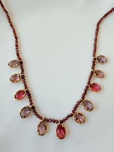 Collier pierres Randy rose doré