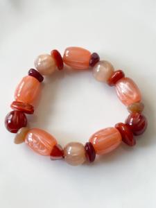 Bracelet Caroline rose brique doré