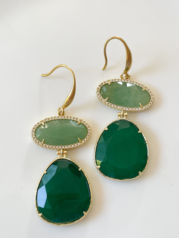 boucles Pablo vert doré
