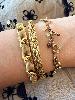 Bracelet pierres Mumbai marron doré 