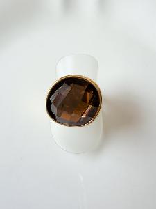 Bague Ornella cristal marron doré T56