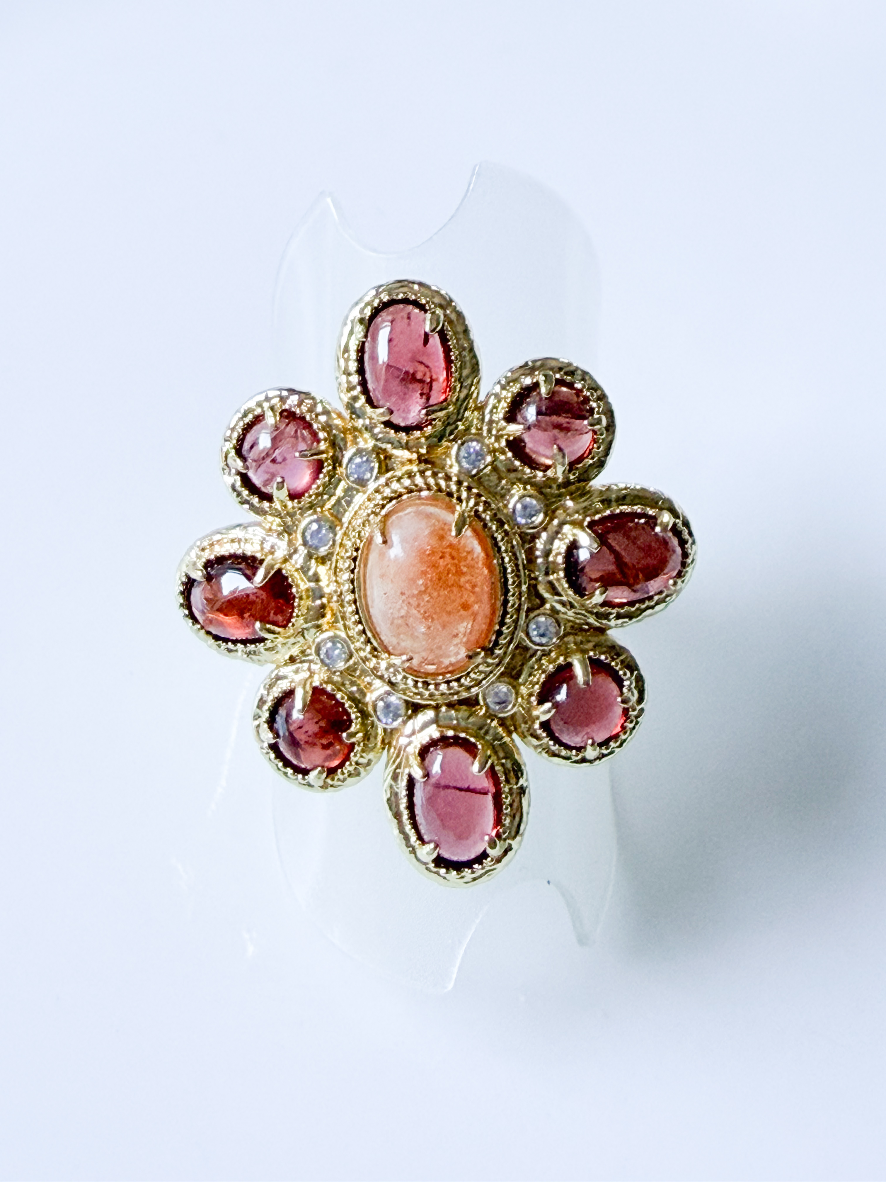 Bague pierres Rachelle rose doré
