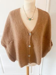 Gilet sans manche Kid mohair camel