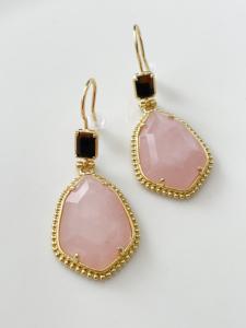 Boucles pierres Paola rose doré