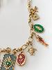 Collier breloques médaillon ex voto doré