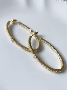 Boucles grandes créoles blanc doré