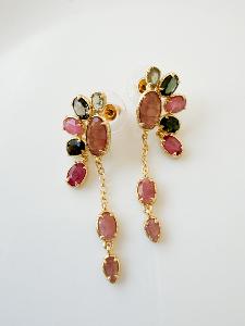 Boucles pierres Rio multi doré