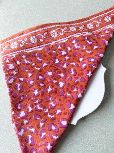 Foulard Bonheur du jour small fleurs brique